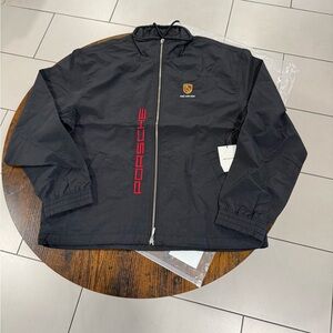 Aime Leon Dore Black Windbreaker with Red Accents